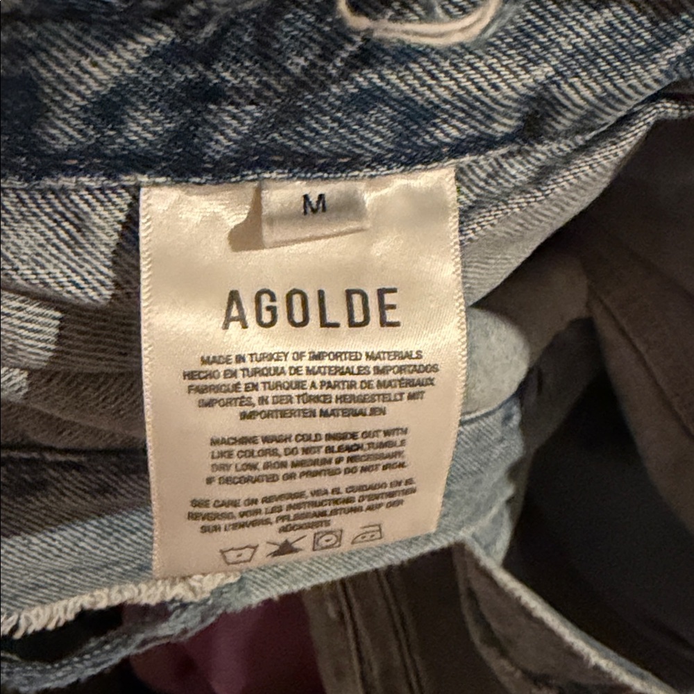 Agolde Light Blue Cropped Denim Jacket - Picture 6 of 6